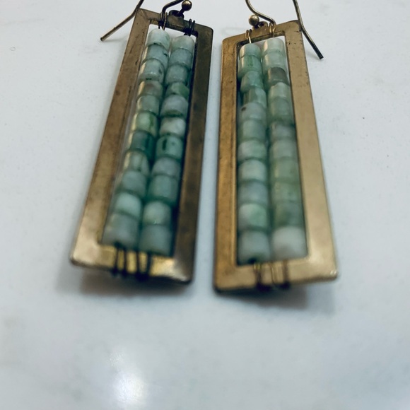 LUCKY BRAND Green Stone in Gold, Earrings - Picture 3 of 3